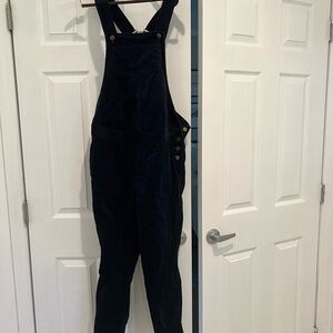 Hatch dark blue corduroy maternity overalls